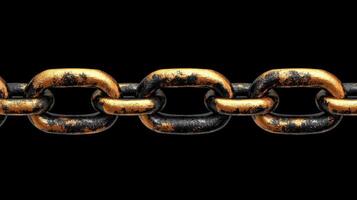 Antique metal chain with rust texture photo