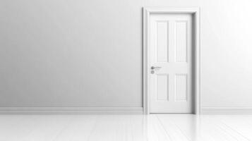 White door in a white room photo