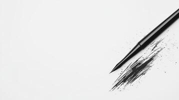 Black ink strokes with brush pen photo