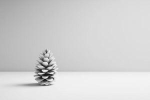 Decorative pine cone on a minimalistic white background photo