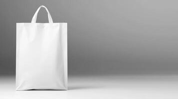 A simple white store bag on a simple background is ready to use photo
