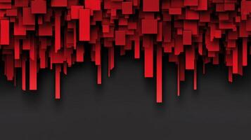 Abstract red geometric pattern with vertical elements and shadows photo