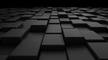 Black textured blocks create a modern abstract design in 3D photo