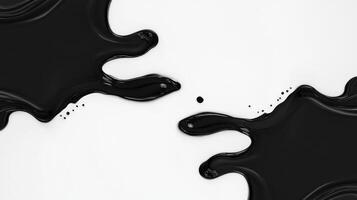 Black ink splash abstract design on white photo