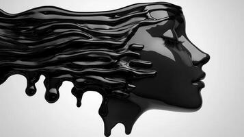 Sculptural representation of fluid beauty in black elegance photo