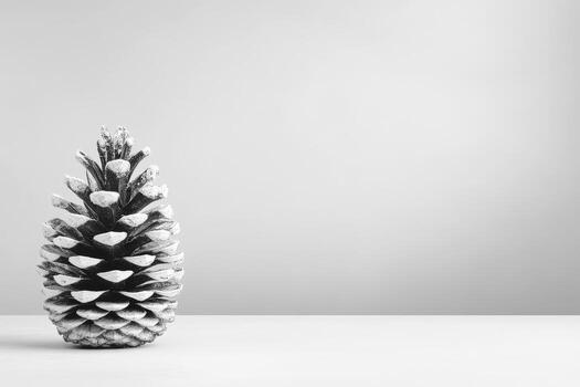 Natural elegance of a pine cone displayed on a clean white background photo