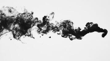 Elegant black smoke swirling on a white backdrop captures attention photo