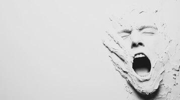 Expressing emotions through a raw clay sculpture creation photo