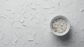 Unique textures create a minimalist display with rolled oats photo