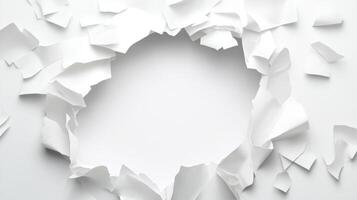 Creative paper tear revealing a blank space for ideas photo