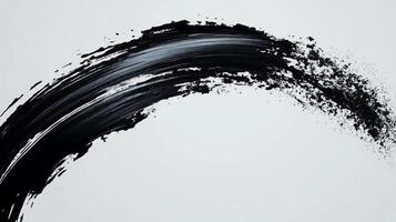 Elegant brush stroke creating bold black abstract art photo