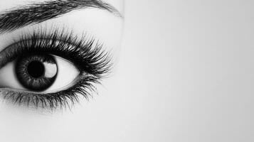 Close up of a striking eye with dramatic lashes and depth photo