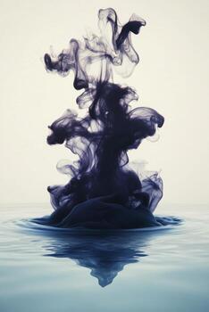 misterioso negro tinta arremolinándose en agua creando hermosa patrones foto