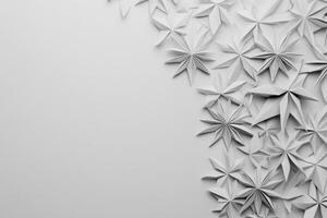 Elegant paper leaves arranged on a neutral background photo