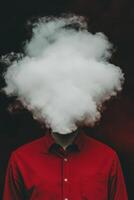 Smoke cloud for head anonymous figure photo