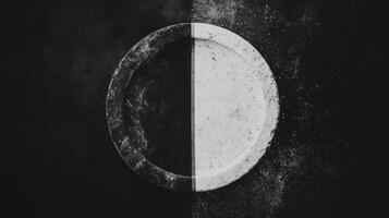 Divided plate on bicolor background texture photo