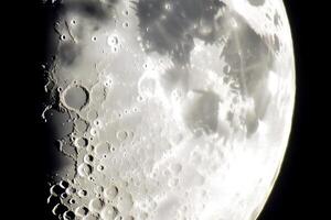 A stunning depiction of the Moon's surface with water droplets glistening, highlighting its unique texture and the celestial beauty of space. Elements provided by NASA photo