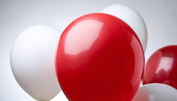 Red and White Balloons Floating in the Air photo