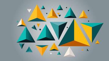 3D Geometric Pyramid Abstract Background Modern Low Poly Design vector