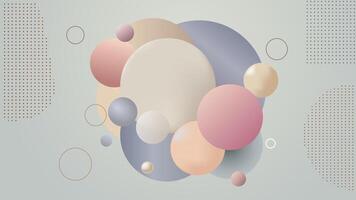 Abstract Spheres Background with Soft Pastel Colors and Geometric Elements vector