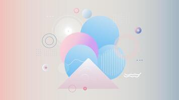 Soft Pastel Abstract Background with Geometric Shapes Modern Minimalist Design vector