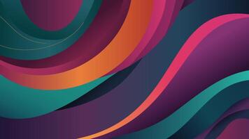 Vibrant Abstract Wavy Background with Bold Colors Futuristic Fluid Design vector