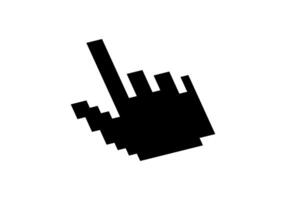 Hand cursor pointer icon in black and white vector