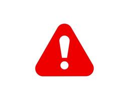 Warning sign with exclamation mark in red triangle vector