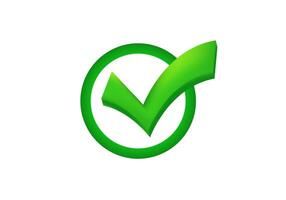 Green check mark symbolizing approval or completion vector