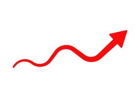Red zigzag arrow pointing upward vector