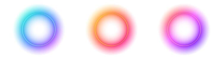 A Stunningly Beautiful Collection of Colorful Gradient Circles Set Against a Crisp White Background vector
