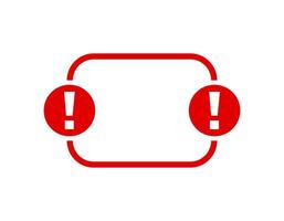Warning sign with exclamation marks in red framework vector