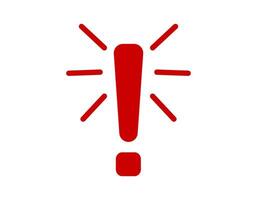 Red exclamation mark inside a triangle warning icon vector