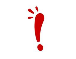 Red exclamation mark icon with radiating lines vector