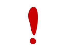 Red exclamation mark icon for alerts and warnings vector