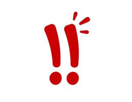 Red exclamation marks with vibrant expression lines vector