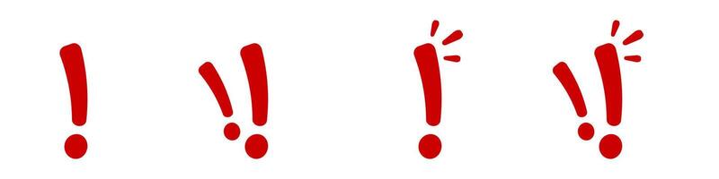 Red exclamation marks in various designs vector