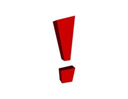 Bold red exclamation mark symbol vector