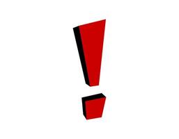 Bold 3d exclamation mark in black and red vector