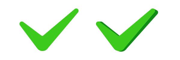 Two green check marks indicating approval or success vector