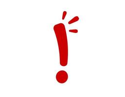 Red exclamation mark symbol emphasizing attention and importance vector