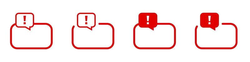 Red alert icons with exclamation marks in speech bubbles vector