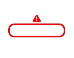 Warning sign with exclamation mark and red border outline vector