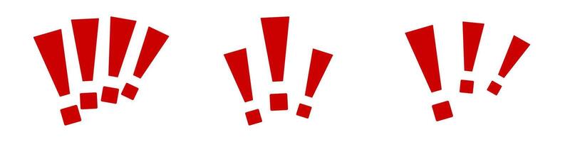 Bold red exclamation marks in trios vector