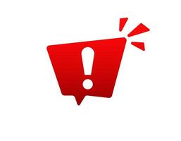 Red warning sign with exclamation mark for alerts and cautions vector