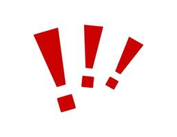 Red exclamation marks symbol on white vector
