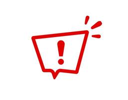Alert sign with exclamation mark in red framework vector