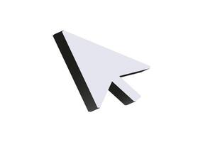 3d computer mouse cursor icon pointing upward vector