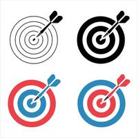 Dartboard with Arrow Hitting Center Precision Icon vector