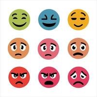 Emoji Face Expression Icon Set Happy and Sad Icons vector